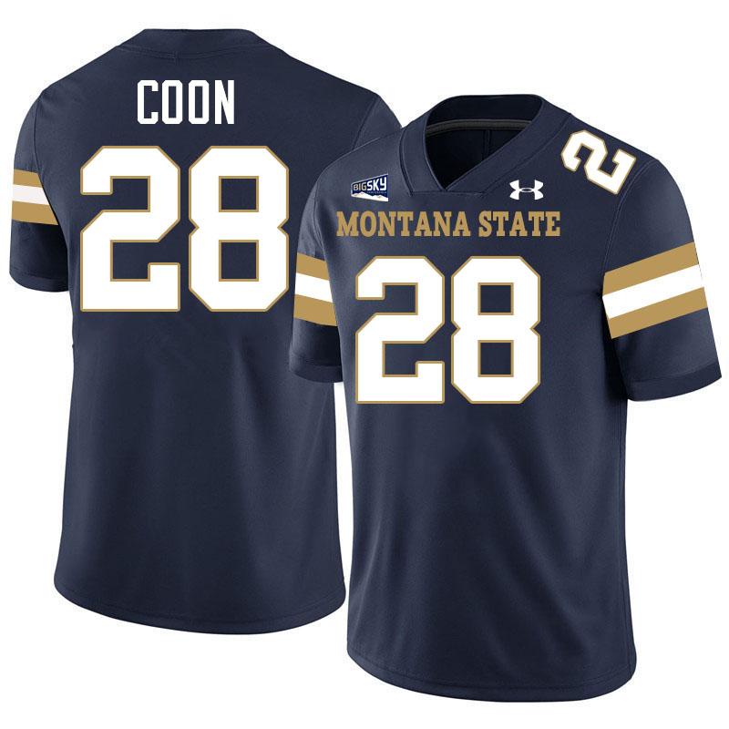 #28 Colson Coon Montana State Bobcats Jerseys Football Uniforms Stitched-Navy #28 Colson Coon Montana State Bobcats Jerseys Football Uniforms Stitched-Navy